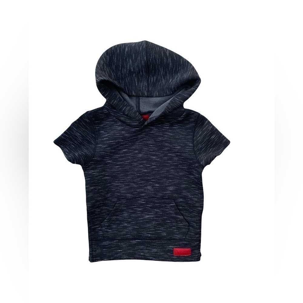 Haus Of Jr Size 1-2T Brent Tech Short Sleeve Black Performance Hoodie